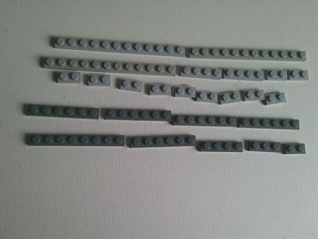 Lego: Plaaatjes  1x12, 1x6, 1x4, 1x3 , 1x2 grijs oud grijs, Ophalen of Verzenden, Gebruikt, Lego