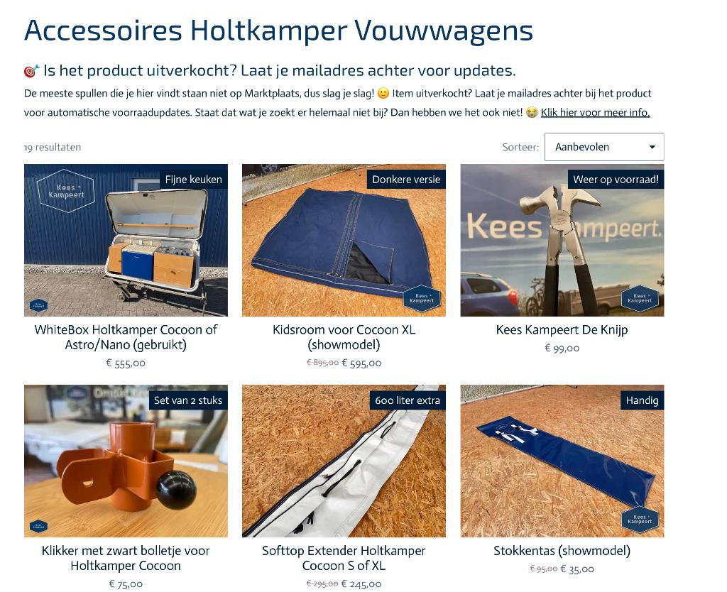 Accessoires voor Holtkamper Cocoon, Gebruikt, Kees Kampeert, A, A