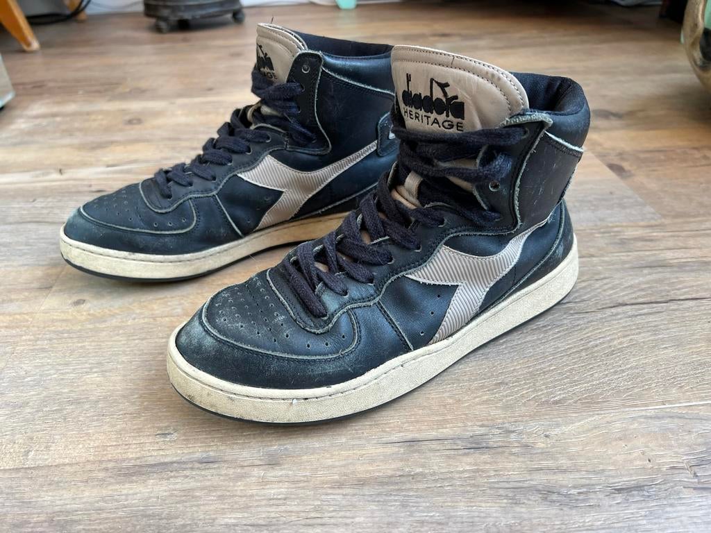 Diadora Mi Basket Used 1984 heritage sneaker zwart maat 39, Zwart, Ophalen of Verzenden, Sneakers of Gympen, Diadora