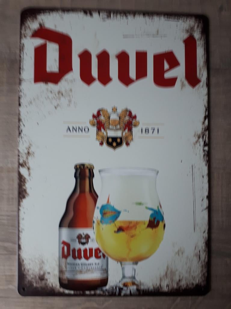 Duvel 20x30 cm Reclamebord, Verzamelen, Ophalen of Verzenden, Nieuw, Reclamebord, Plaat of Schild, Duvel