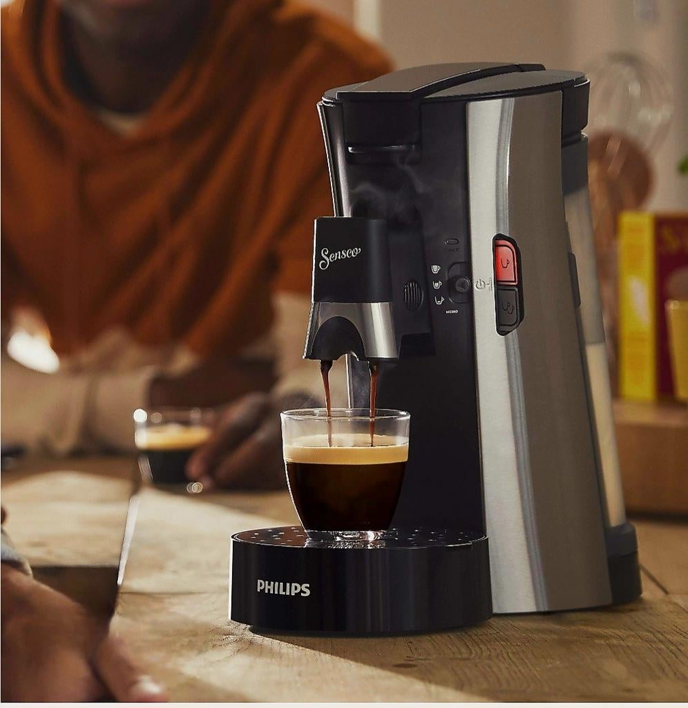 Philips Senseo Original Zwart met RVS, Witgoed en Apparatuur, Koffiezetapparaten, Zo goed als nieuw, Koffiepads en cups, Koffiemachine
