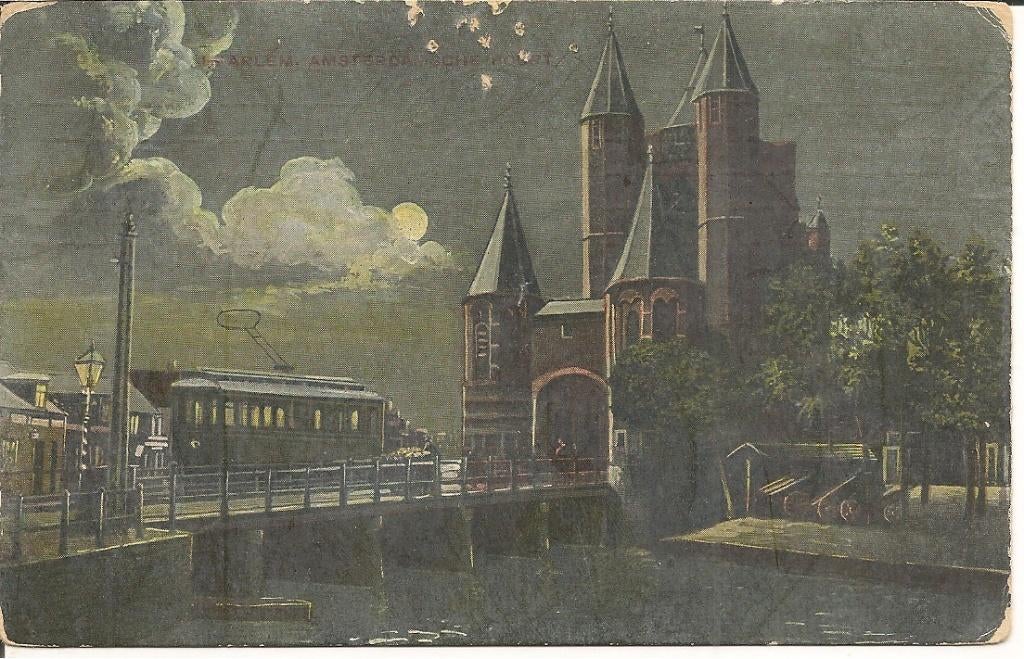 Haarlem Amsterdamsche poort  1911., Ophalen of Verzenden, Voor 1920, Ongelopen, Noord-Holland
