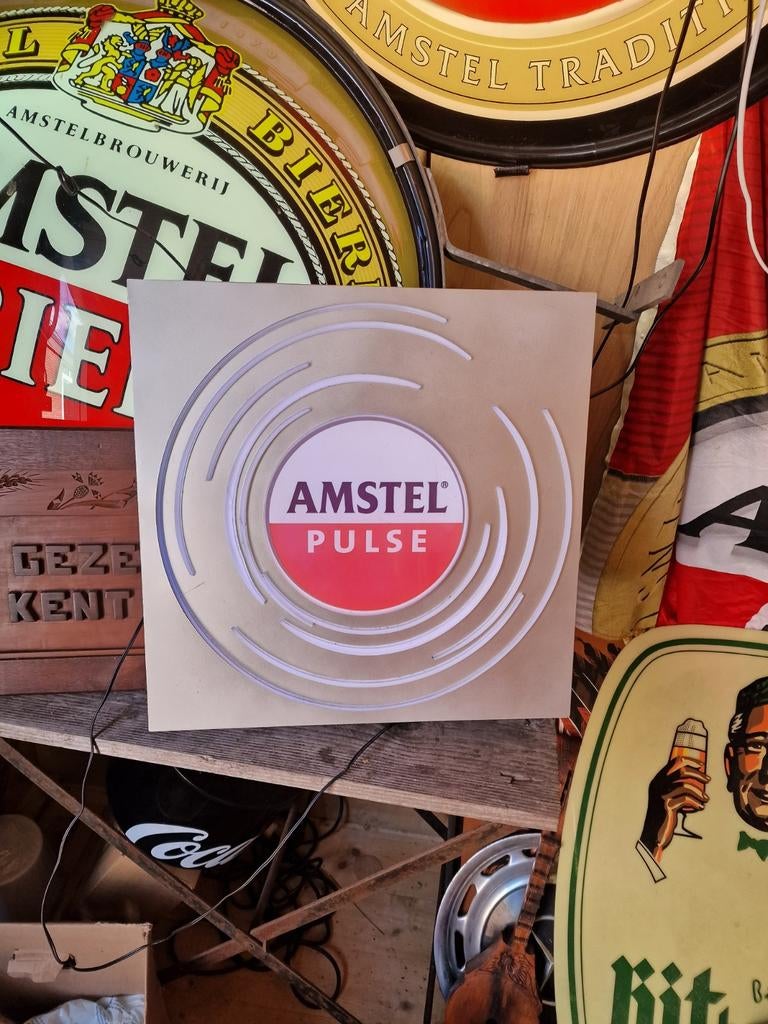 Amstel pulse, Ophalen of Verzenden, Zo goed als nieuw, Reclamebord, Plaat of Schild, Amstel