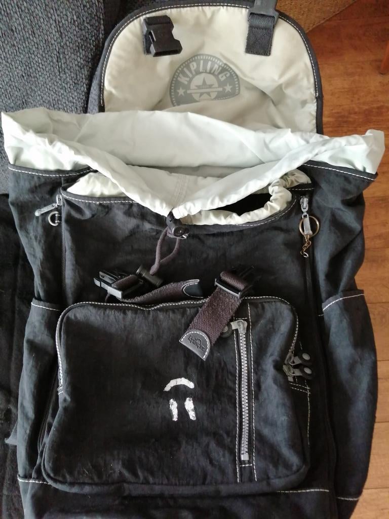 Kipling laptoptas - Zwart, ruime en stevige laptoprugzak, Ophalen of Verzenden, Gebruikt, Kipling