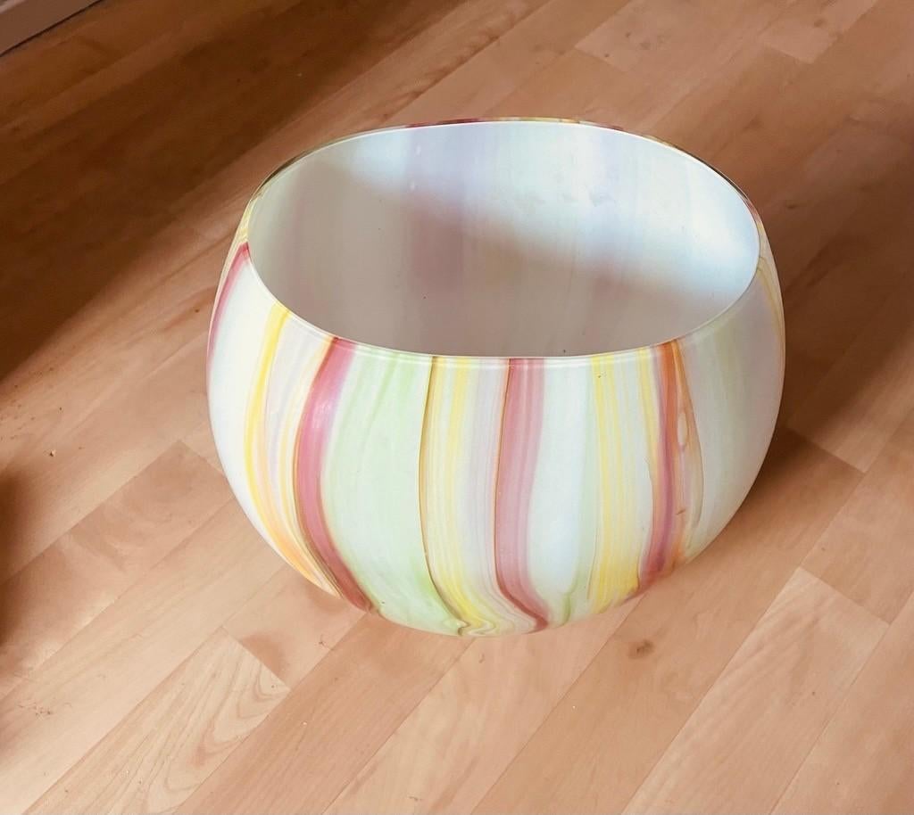 Glazen kleurrijke vaas met abstract design, Ophalen, Overige kleuren, Minder dan 50 cm, Glas