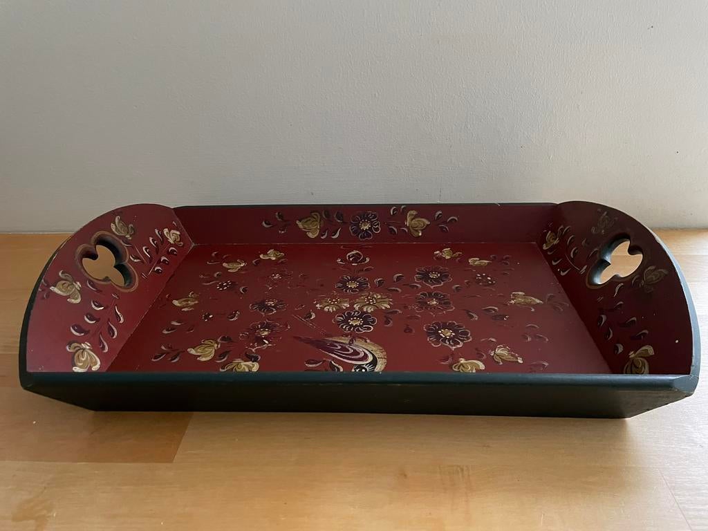 Dienblad Hindeloopen, Ophalen of Verzenden, Gebruikt, Rechthoekig, Hout