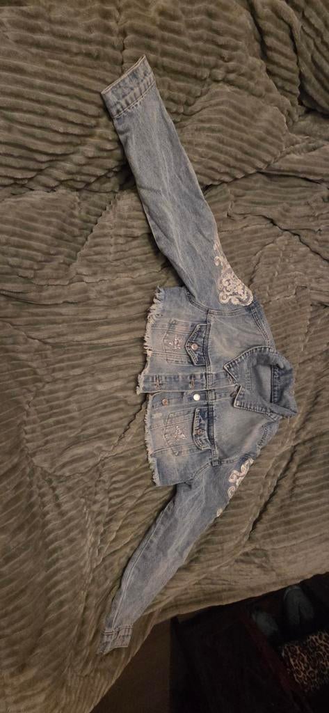 Spijkerjasje bruid met 'BRIDE' op de rug - Maat L, Ophalen of Verzenden, Nieuw, Blauw, Accessoires