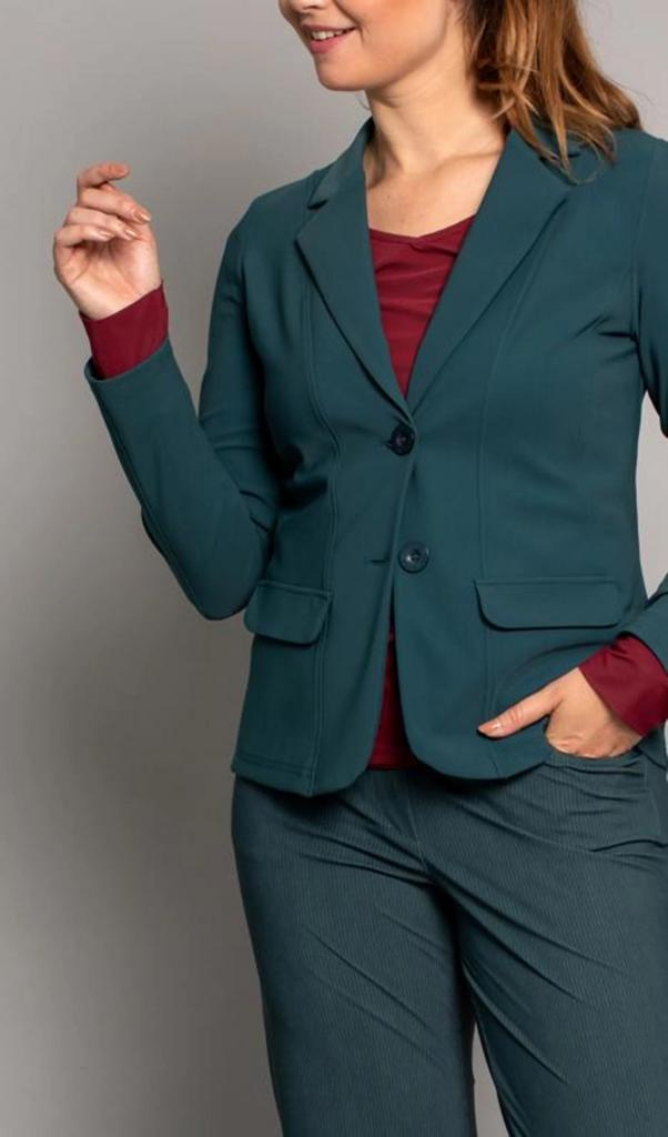 Studio anneloes broght bonded blazer M deep green, Maat 38/40 (M), Ophalen of Verzenden, Zo goed als nieuw, Jasje