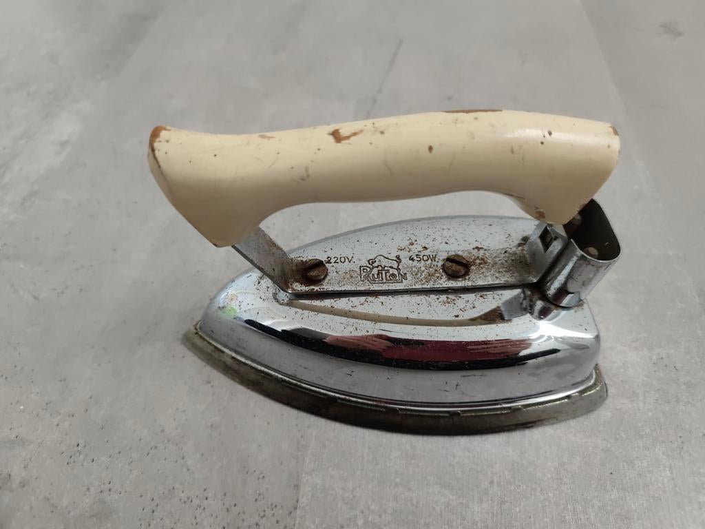 Vintage Ruton elektrische strijkbout jaren '50-'60, Ophalen of Verzenden