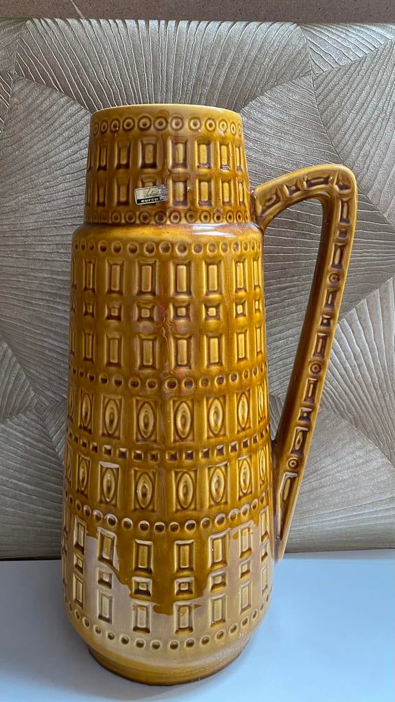 Mooie Vintage Vloervaas Scheurich West Germany - Inca Decor, Overige materialen, Gebruikt, Overige kleuren, Ophalen of Verzenden