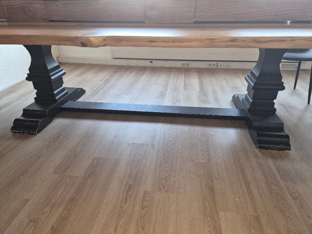 Massief Mammoet houten tafelblad incl. Poten, Ophalen, Gebruikt, 200 cm of meer, 50 tot 100 cm