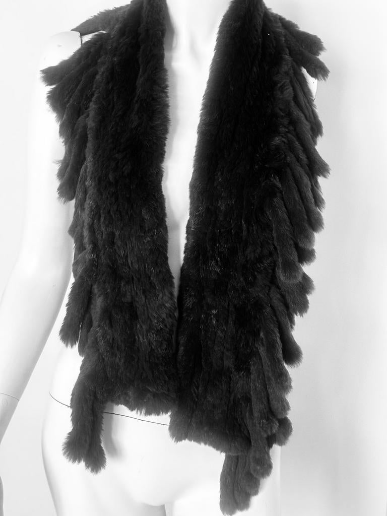 Mooie antieke bont sjaal nerts zwart met ‘vingers’, Ophalen of Verzenden, Zo goed als nieuw, Maat 46/48 (XL) of groter, Sjaal