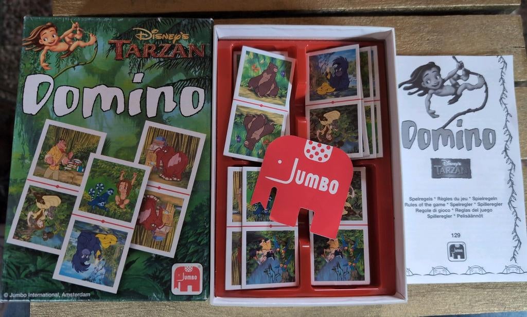 Tarzan domino, vintage Disney /Jumbo 1999, Ophalen of Verzenden