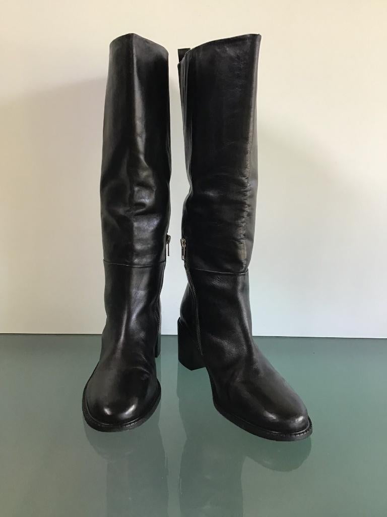 Goosecraft 42 | Blokhak zwarte laarzen | Gratis verzenden, Hoge laarzen, Goosecraft, Verzenden, Zwart