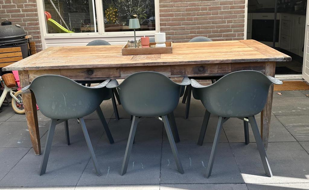 Te koop: 6x Bois Le Duc kuipstoelen, Tuin en Terras, Ophalen, Gebruikt, Rechthoekig, Kunststof