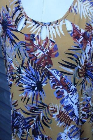 Jurk oker/ blauw Paprika mt 3 (48) Vaste prijs, Maat 46/48 (XL) of groter, Zo goed als nieuw, Knielengte, Paprika