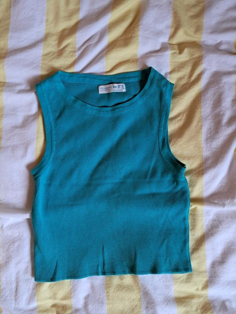 Primark XS Groene Cropped Top, Kleding | Dames, Tops, Ophalen, Primark, Zo goed als nieuw, Zonder mouw