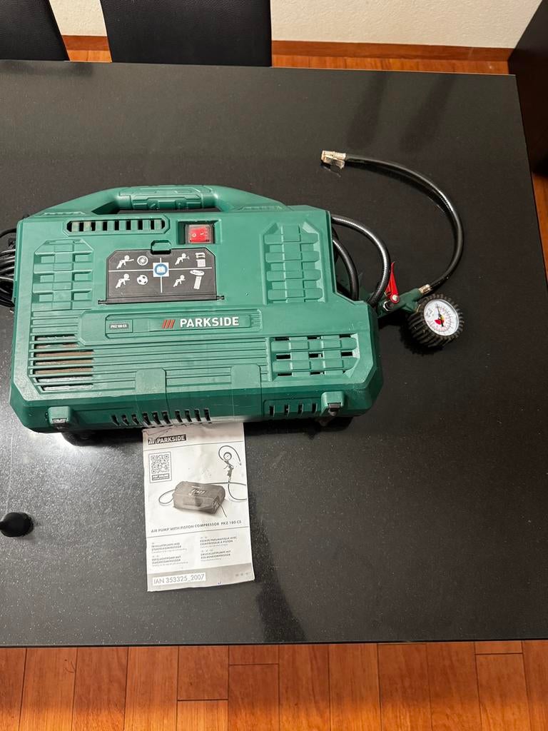 Parkside luchtpomp met zuigercompressor PKZ 180 C5, Gebruikt, Ophalen of Verzenden, Minder dan 200 liter/min, Minder dan 6 bar
