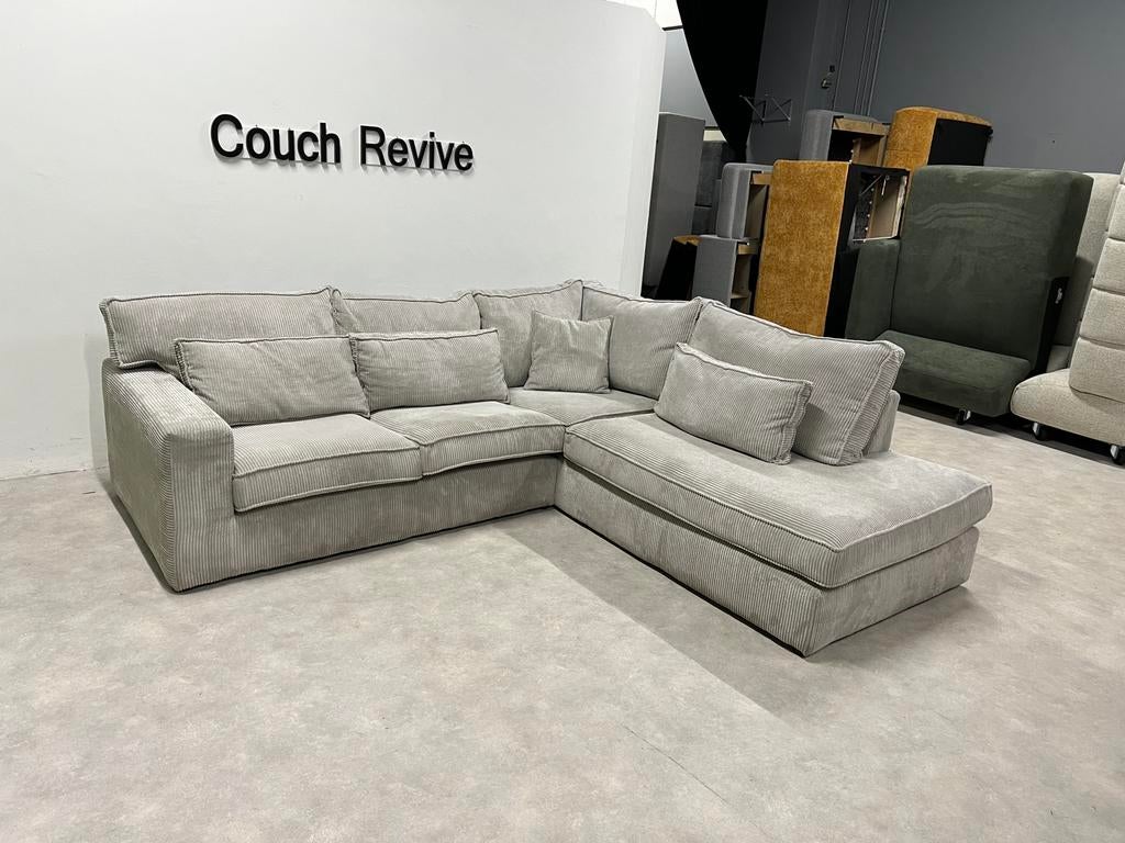 GRATIS LEVERING Ribstof Hoekbank 270x250 REFURBISHED