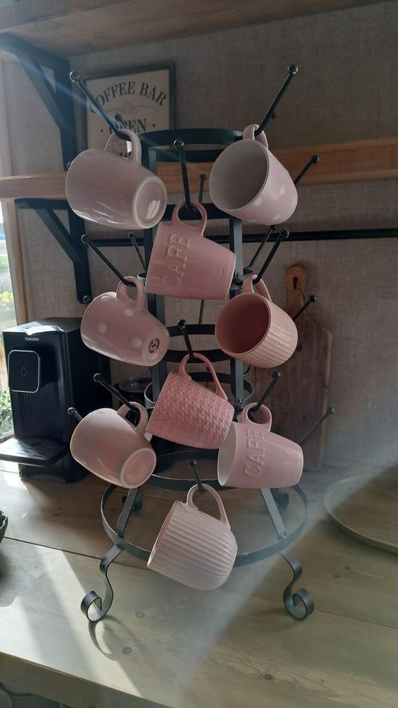 Mokkenboom / bekerrek - Zwart metaal, Huis en Inrichting, Keuken | Keukenbenodigdheden, Ophalen of Verzenden, Nieuw