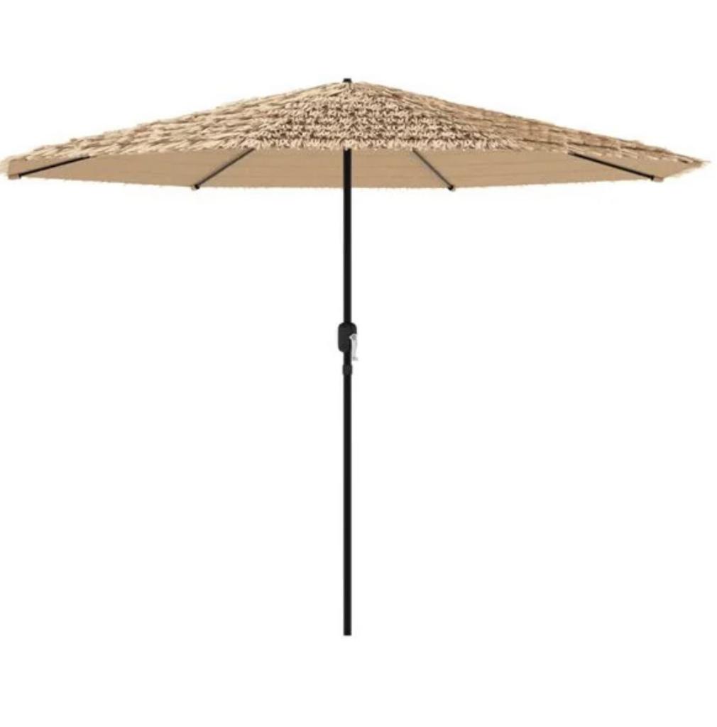 Grote bruine parasol met stalen paal - 324x324x247 cm, Ophalen, Nieuw, 3 tot 4 meter, Stokparasol