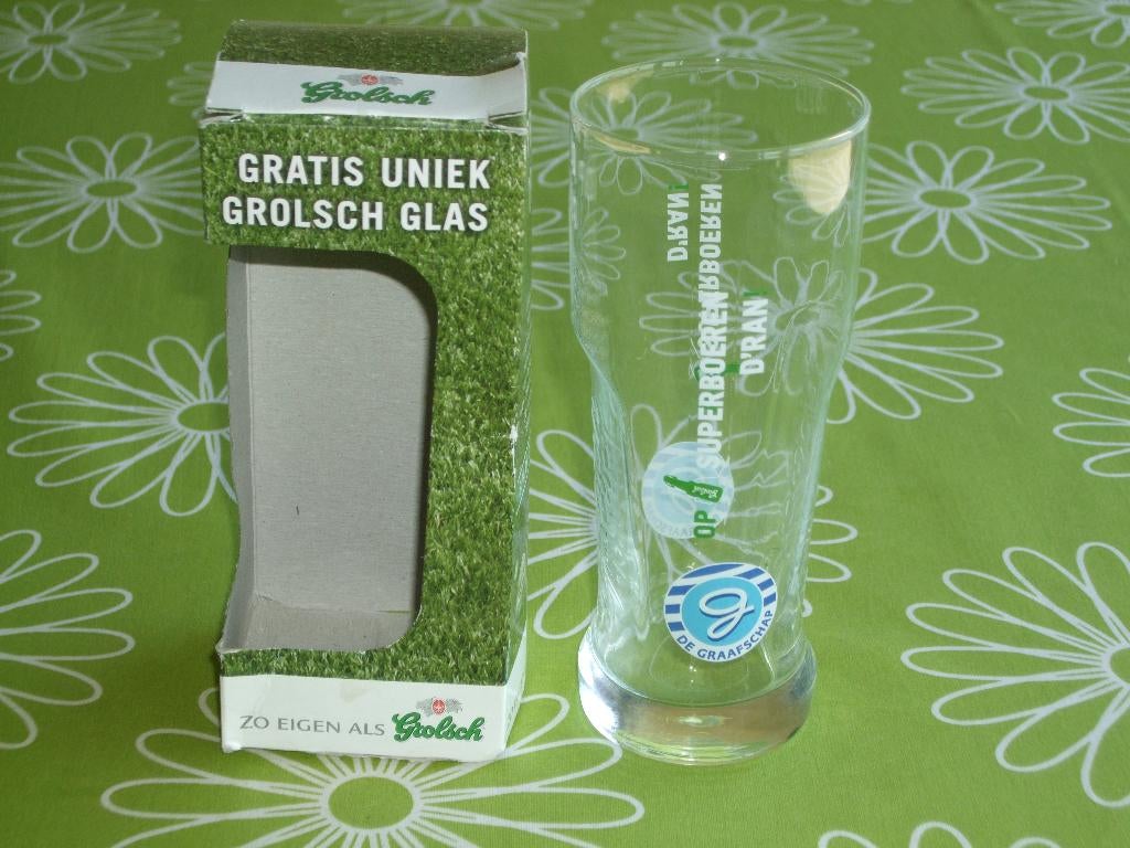 Grolsch - De Graafschap - Superboeren D'ran bierglas, Verzamelen, Ophalen of Verzenden, Zo goed als nieuw, Overige binnenlandse clubs