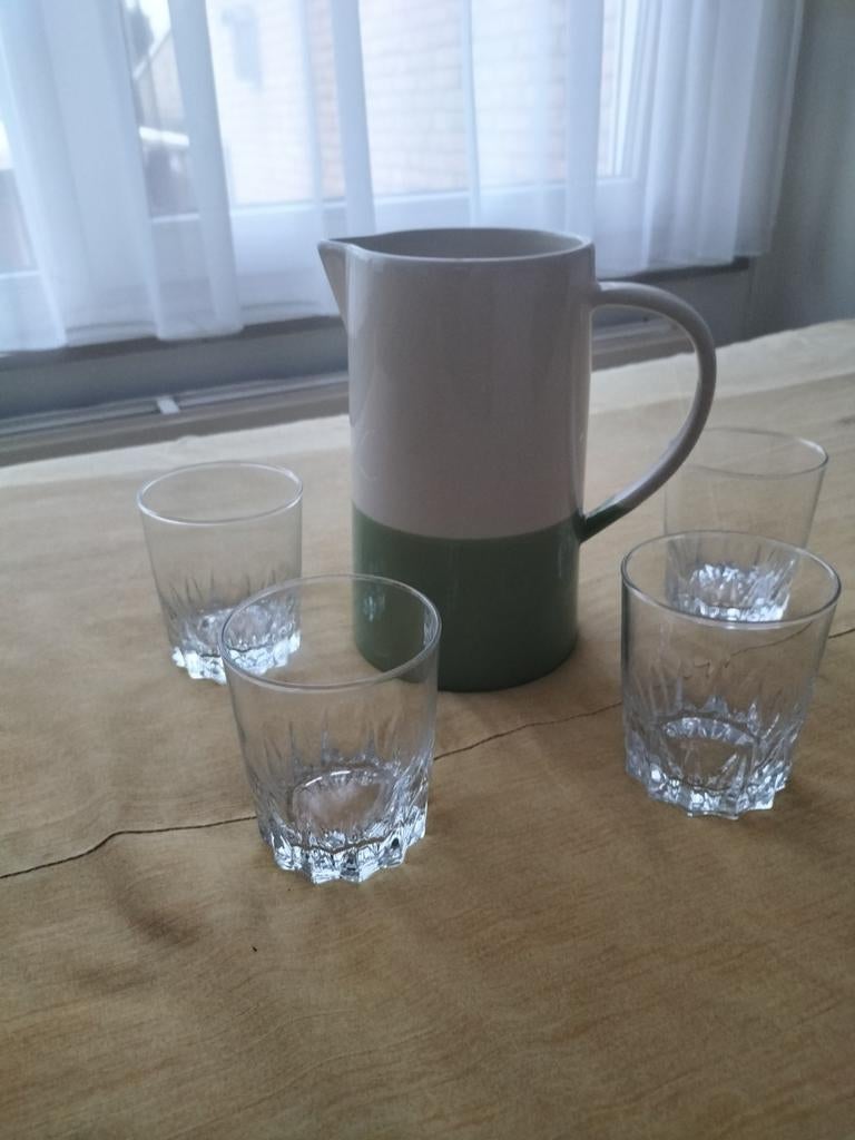 Karaf met 4 glazen, Ophalen of Verzenden, Nieuw, Keramiek