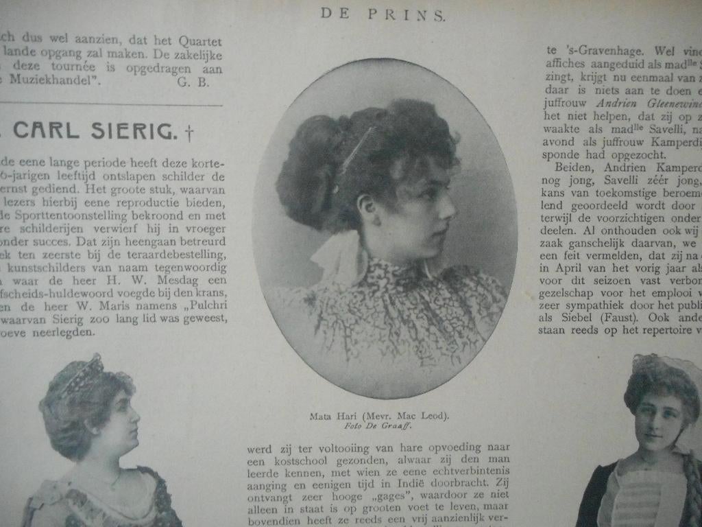 Mata Hari. 1905., Ophalen of Verzenden, Voor 1920, Nederland, Knipsel(s)