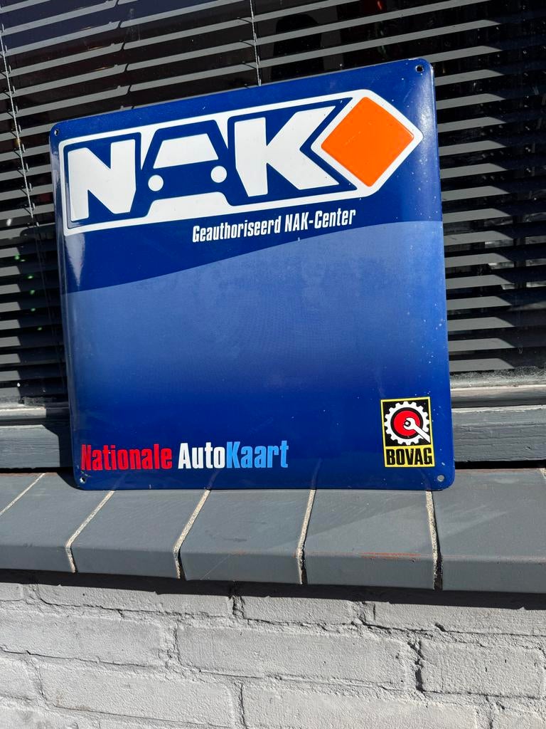 Vintage NAK Geautoriseerd Center Emaille Bord, Ophalen