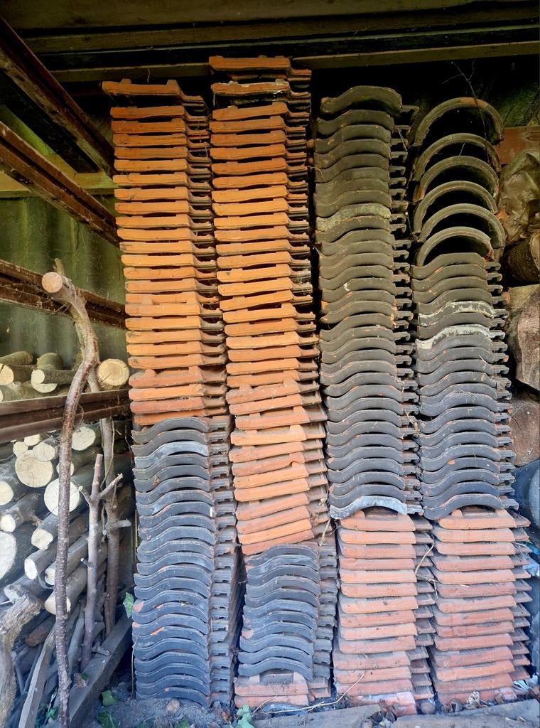 Gebruikte Dakpannen - Diverse Kleuren en Types, Doe-het-zelf en Verbouw, Dakpannen en Dakbedekking, Ophalen, Gebruikt, 15 m² of meer