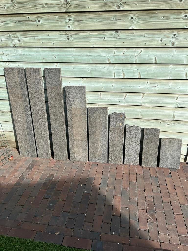 Granieten banden in diverse maten, Tuin en Terras, Tegels en Klinkers, Ophalen, Gebruikt, Overige typen, Natuursteen
