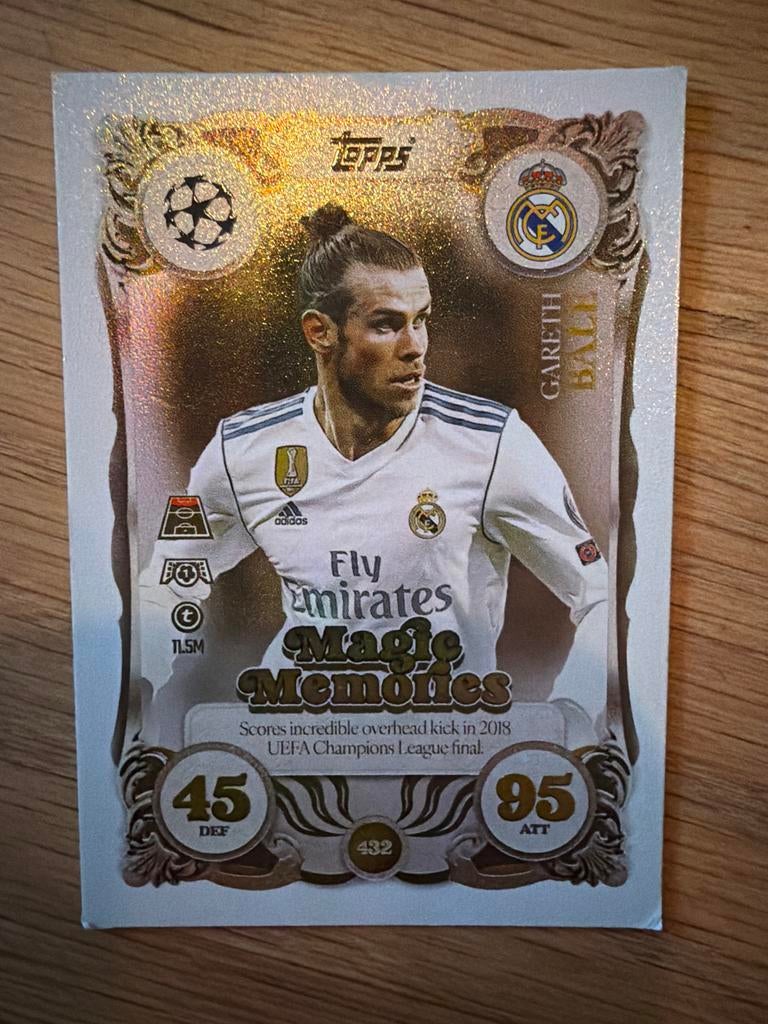 Topps Match Attax Gareth Bale Real Madrid Spelerskaart, Verzamelen, Ophalen of Verzenden, Zo goed als nieuw, Buitenlandse clubs