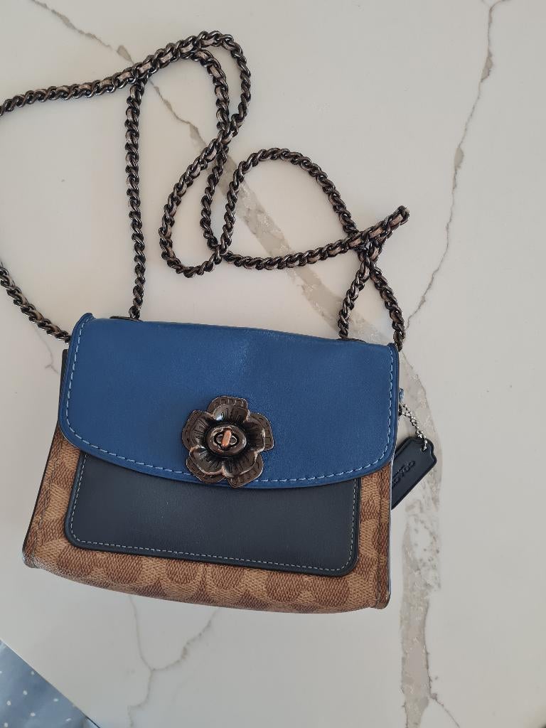 Coach tas, Verzenden, Zo goed als nieuw, Blauw, Schoudertasje
