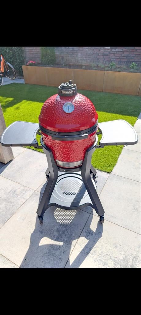 Kamado Joe Junior BBQ, Tuin en Terras, Houtskoolbarbecues, Ophalen, Zo goed als nieuw, Kamado Joe, Met accessoires
