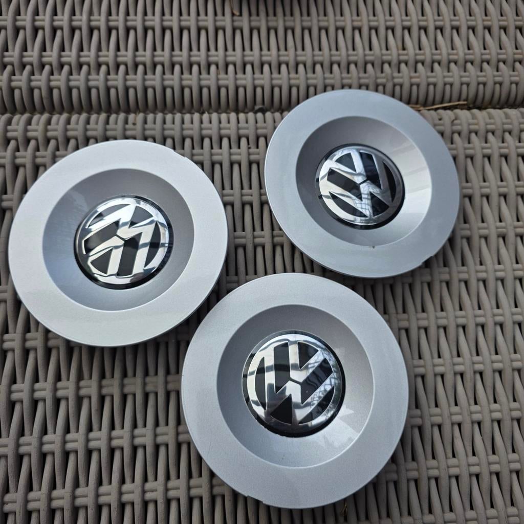 Set van 3 originele VW naafdoppen/naafkappen, Auto diversen, Wieldoppen, Ophalen of Verzenden, Gebruikt