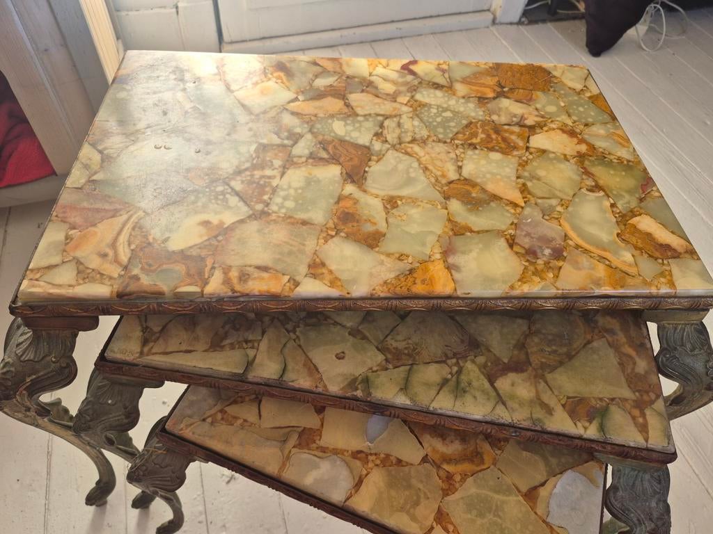 Jaren 60 bijzettafeltjes. Opknappers. Vintage, Huis en Inrichting, Tafels | Bijzettafels, Minder dan 45 cm, Minder dan 55 cm, Gebruikt