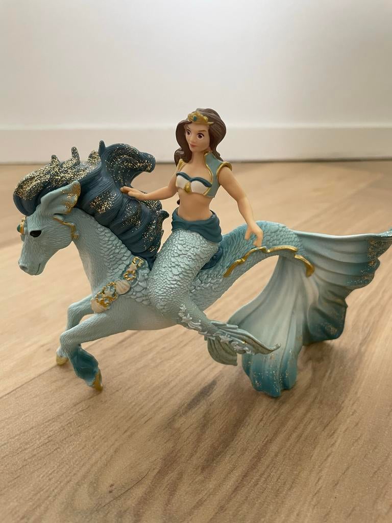 Schleich zeemeermin met zeepaard, Ophalen of Verzenden, Zo goed als nieuw, Meisje