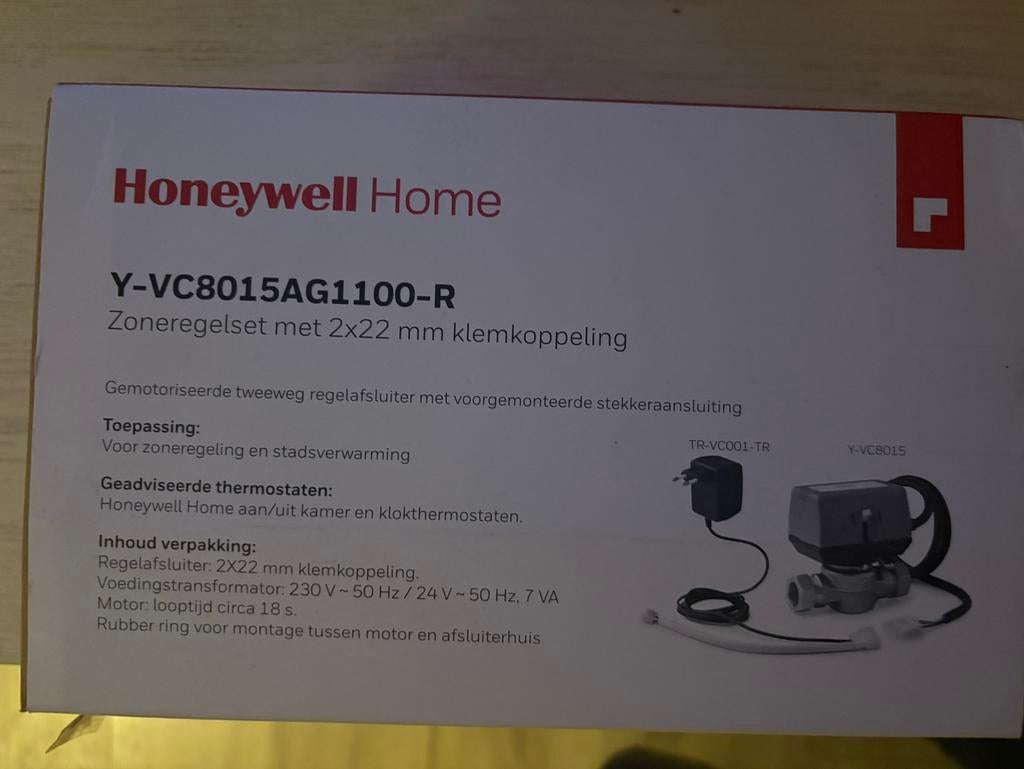 Honeywell zoneregelset Y-VC8015AG1100-R 22MM knel, Minder dan 30 cm, Overige typen, Nieuw, Minder dan 60 cm