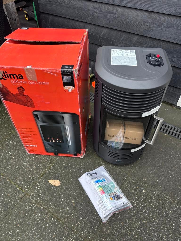 Qlima Gaskachel GH 8034 zwart - 3,4kW nieuw camping kachel, Ophalen of Verzenden, Nieuw
