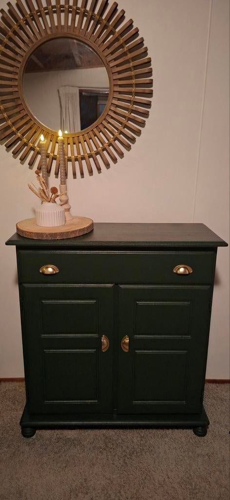 Prachtige gerestylede ladekast, kast, donkergroen., Huis en Inrichting, Kasten | Ladekasten, Ophalen, 100 tot 150 cm, Zo goed als nieuw