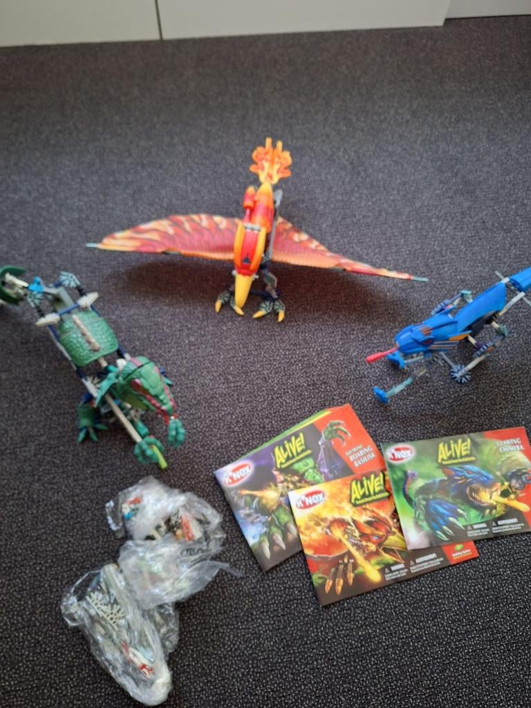 K'nex Alive! Bouwsets: Basilisk, Phoenix, Chimera, Ophalen of Verzenden, Zo goed als nieuw, K'nex