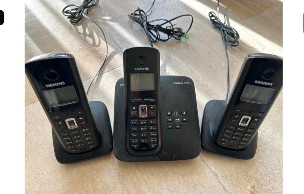Siemens Gigaset A585 3 handsets incl antwoordapparaat, Ophalen of Verzenden, Gebruikt, 3 handsets