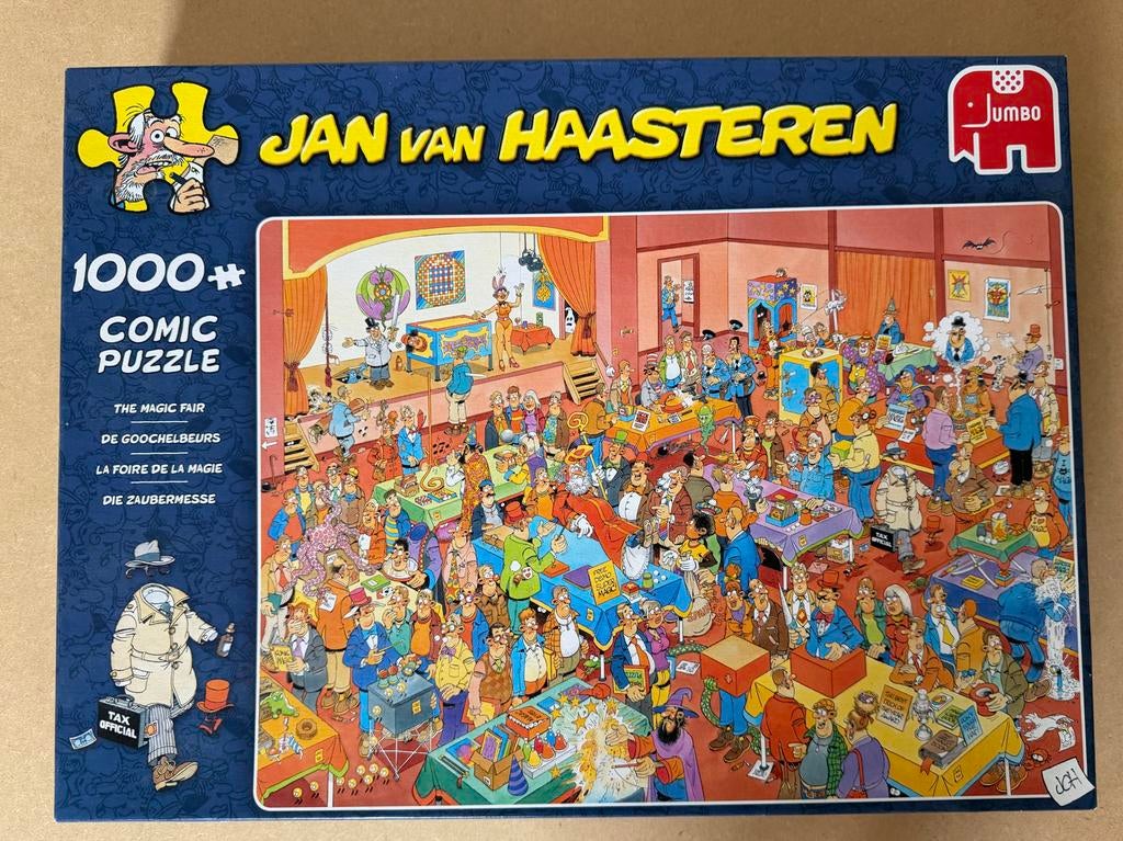Jan van Haasteren De Goochelbeurs 1000 stukjes, Ophalen of Verzenden, 500 t/m 1500 stukjes, Gebruikt, Legpuzzel