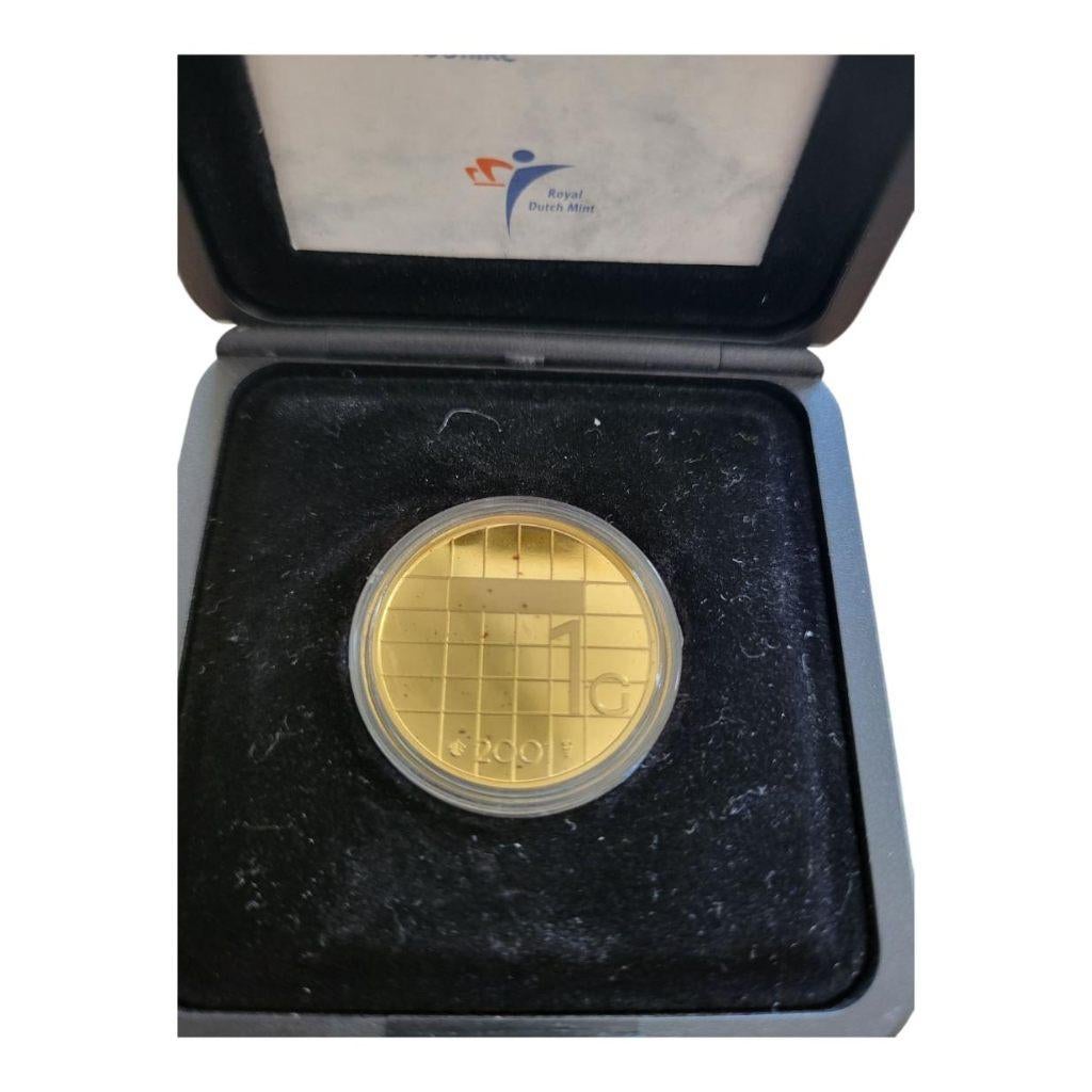 Nederland 1 gulden 2001 goud Ninaber Prooflike, Ophalen of Verzenden, Goud