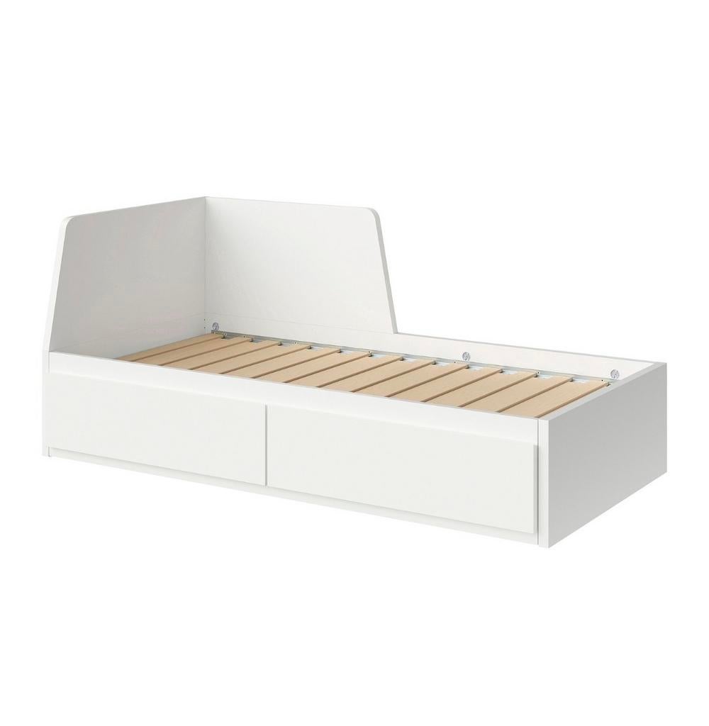 IKEA Flekke bedbank uitschuifbaar, Huis en Inrichting, Slaapkamer | Bedden, Gebruikt, Tweepersoons, 80 cm, 200 cm, Hout, Wit, Verstelbaar