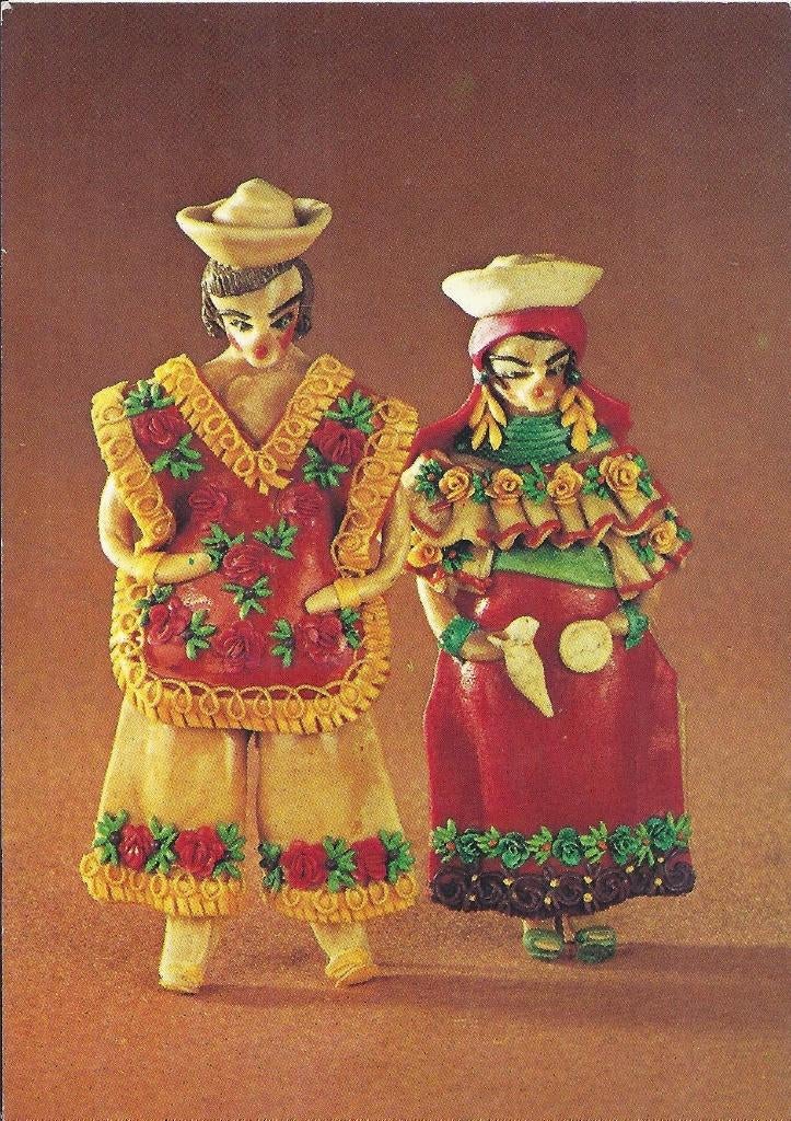 Z410 Ongelopen ansichtkaart broodpoppen uit saquisili, Ophalen of Verzenden, 1980 tot heden, Gelopen