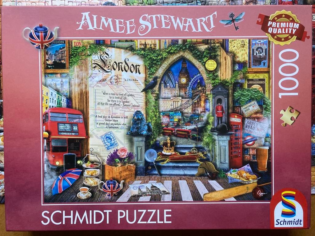 Schmidt 1000🧩 memories of London, Hobby en Vrije tijd, Denksport en Puzzels, Zo goed als nieuw, Legpuzzel, 500 t/m 1500 stukjes