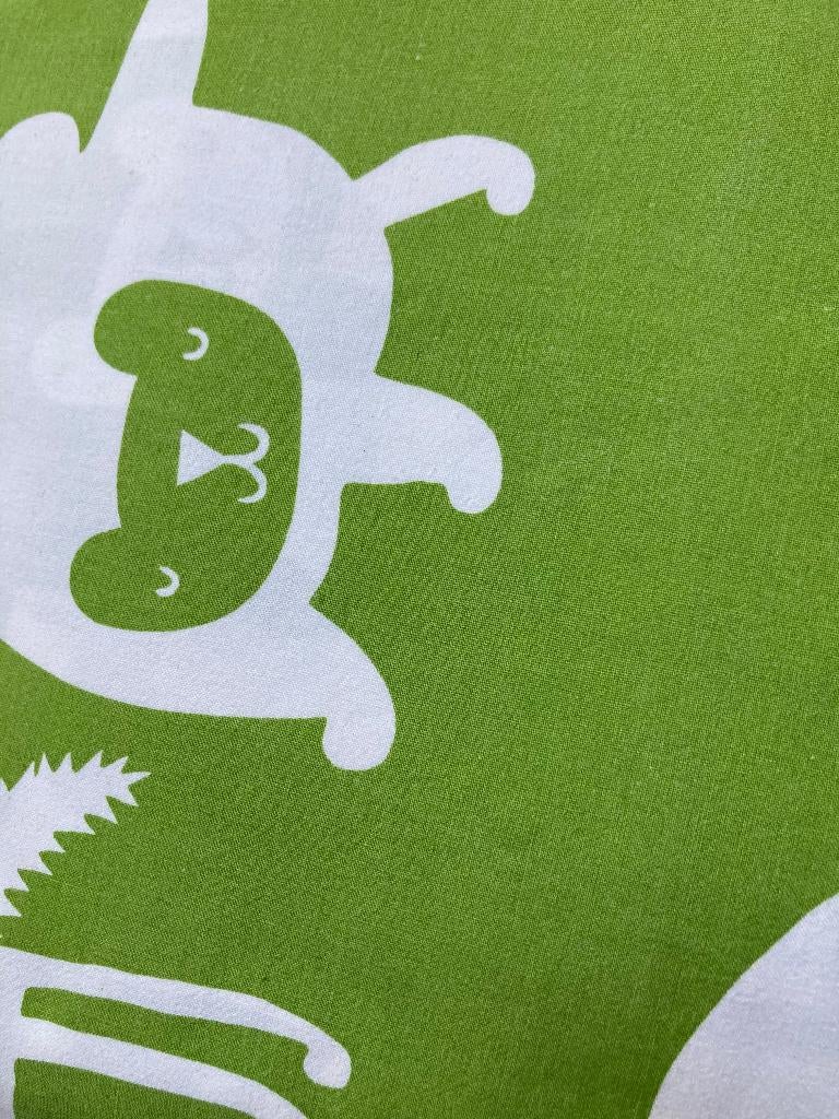 1p- dekbedhoes groen wit diertjes- met sloop, Eenpersoons, Verzenden, Dekbedovertrek, Zo goed als nieuw