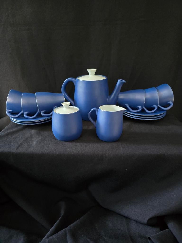 Thee-koffie servies Bluesky Goedewaagen  design Z. Landsheer, Antiek en Kunst, Antiek | Servies los, Ophalen of Verzenden