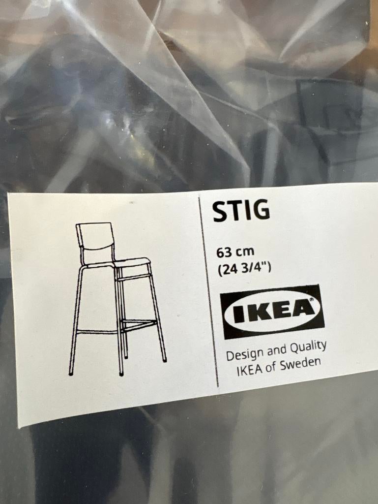 IKEA Stig barkruk - Nieuw in verpakking, Ophalen, Met voetsteun, 60 tot 90 cm, Nieuw